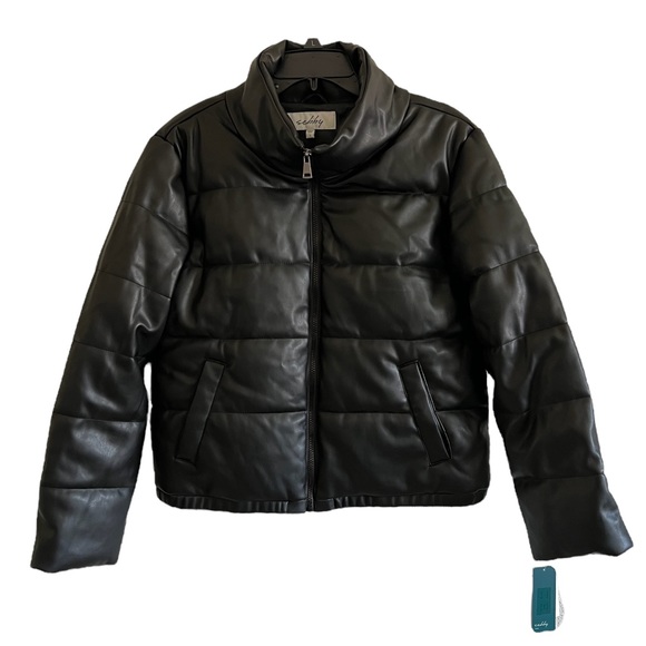 Sebby Faux Leather Puffer Jacket